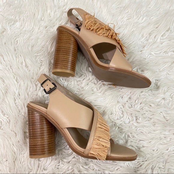 Anthropologie Sol Sana Casey Fringe Block Heels - Picture 4 of 10